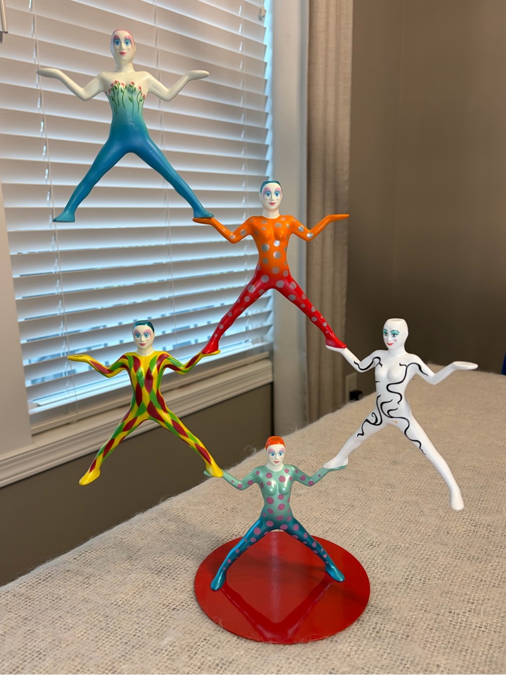 EQUILIQUE Magnetic Acrobatic figures set by John Perry. 5 figures, metal plate